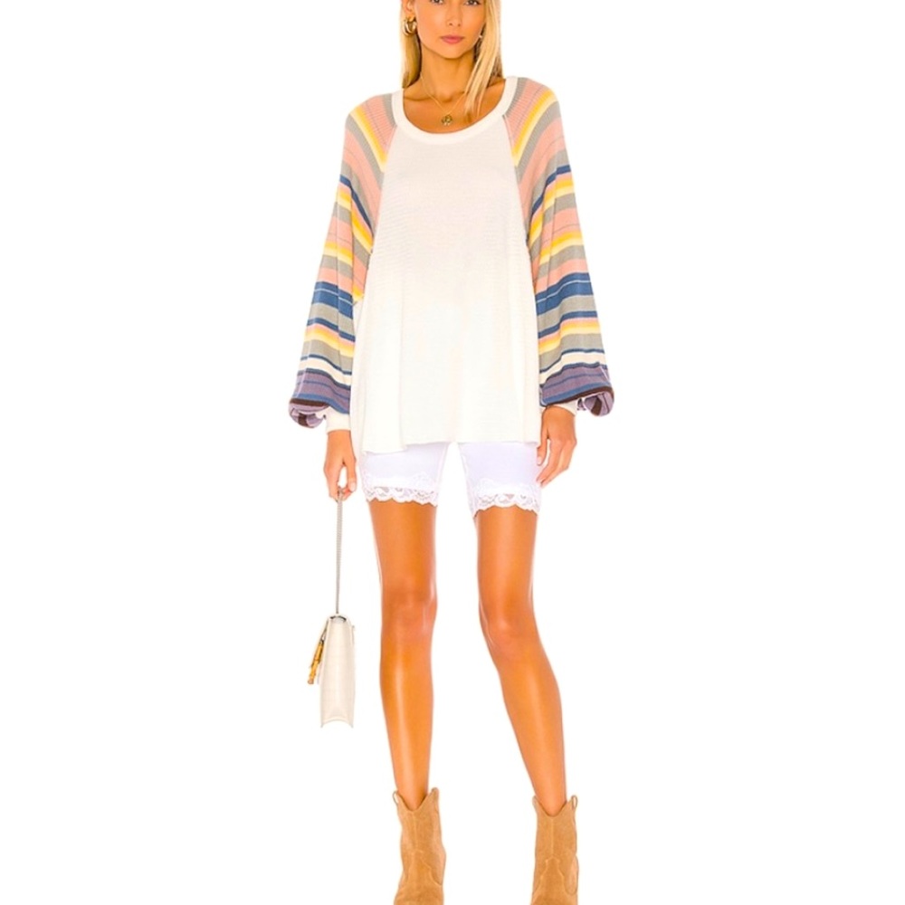 Free People Rainbow Dreams Top White